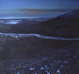 Red Hills in Autumn Twilight Art by Antarctic and Alaskan Artist David Rosenthal